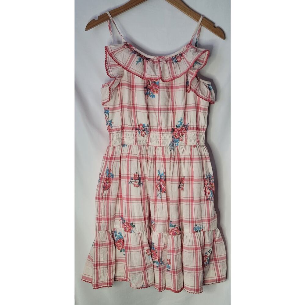 Polo Ralph Lauren- Girl's Pink/white plaid and floral dress- size 16